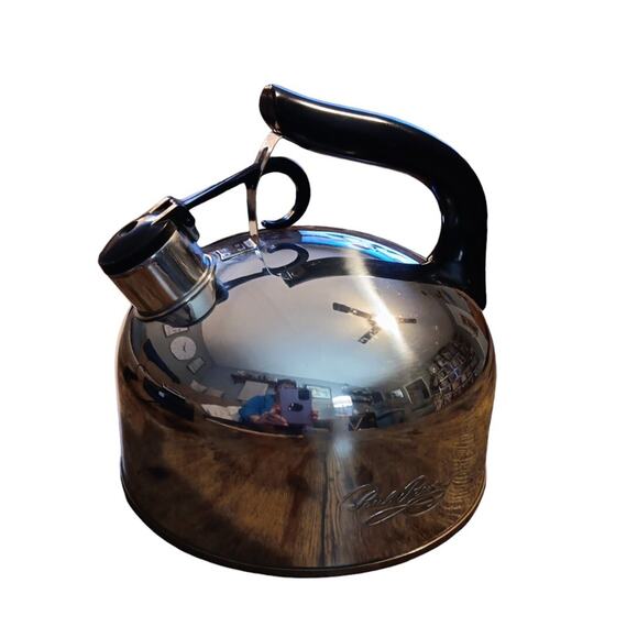 Revere Ware Stainless Steel Whistling Tea Kettle Pot Copper Bottom 88-C Vintage - Picture 1 of 6